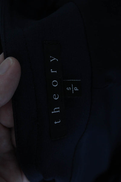 Theory Women Black Petite Blazer Zip Long Sleeve Size S