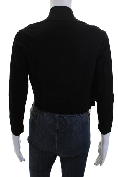 Calvin Klein Women Black Mock Neck Blazer 3/4 Sleeve Rayon/Nylon Size S