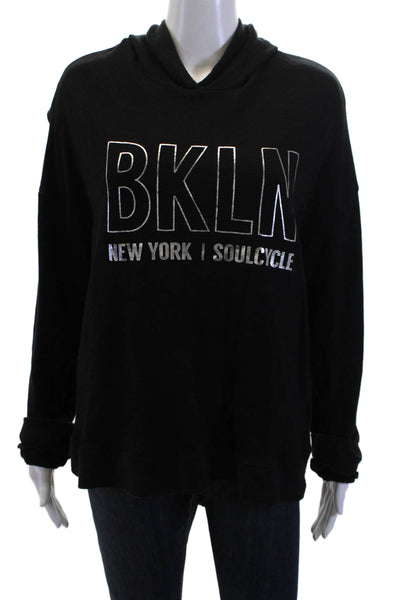 Soul Cycle Womens Pullover Hoodie Black Graphic Print Size S