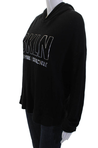 Soul Cycle Womens Pullover Hoodie Black Graphic Print Size S