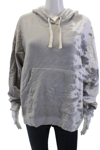 Electric & Rose Women Pullover Hoodie Gray Drawstring Long Sleeve Size M