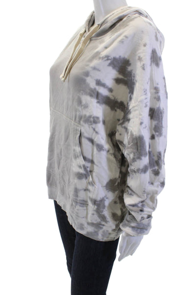 Electric & Rose Women Pullover Hoodie Gray Drawstring Long Sleeve Size M