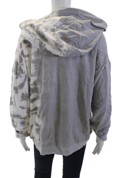 Electric & Rose Women Pullover Hoodie Gray Drawstring Long Sleeve Size M