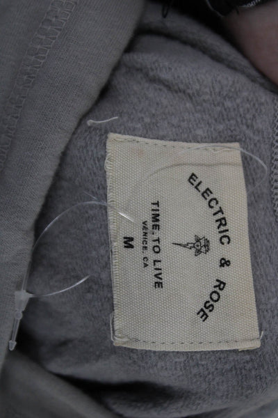 Electric & Rose Women Pullover Hoodie Gray Drawstring Long Sleeve Size M