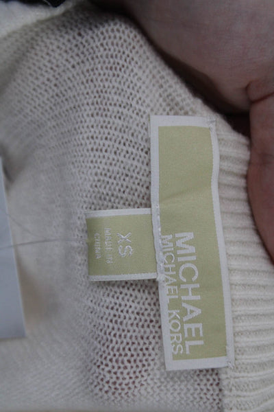 Michael Michael Kors Women Cashmere Pullover Sweater Crew Neck White Size XS