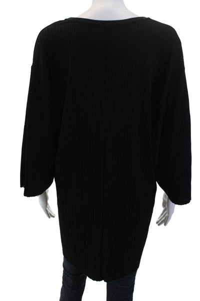 Zara Trafaluc Women Kaftan Blouse Black V-Neck Long Sleeve Size S