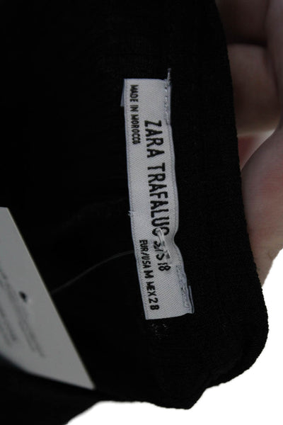 Zara Trafaluc Women Kaftan Blouse Black V-Neck Long Sleeve Size S