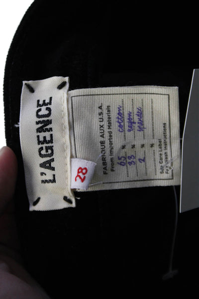 L'Agence Women Cropped Ankle Pants Black Button Size 28