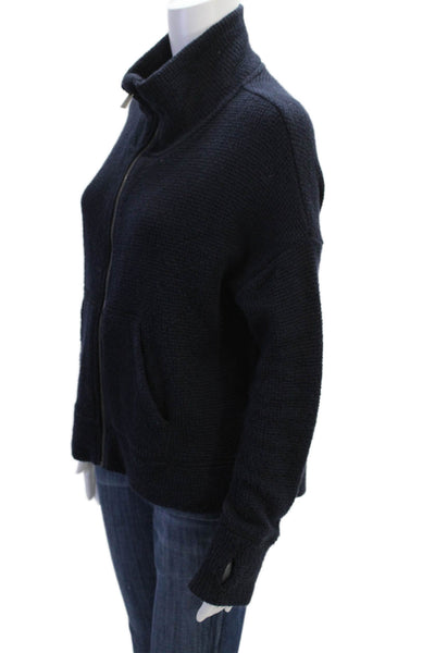 Sweaty Betty Womens High Neck Two Pocket Zip Up Jacket Navy Size XS