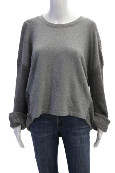 Splendid Unisex Pullover Sweaters Gray Crew Neck Long Sleeve Size L