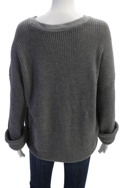 Splendid Unisex Pullover Sweaters Gray Crew Neck Long Sleeve Size L