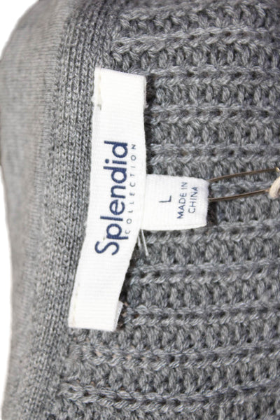 Splendid Unisex Pullover Sweaters Gray Crew Neck Long Sleeve Size L