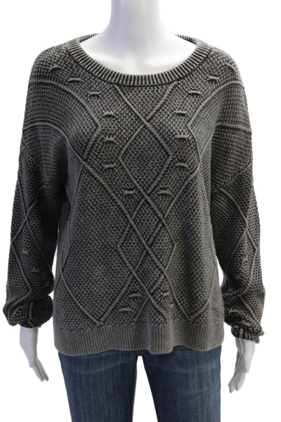 Rails Women Pullover Dark Gray Crew Neck Geometric Size L