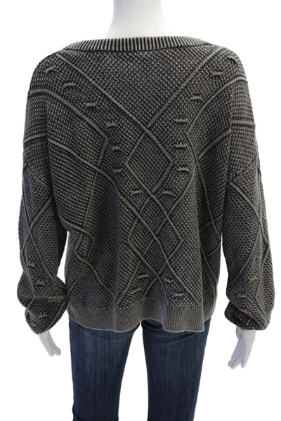 Rails Women Pullover Dark Gray Crew Neck Geometric Size L