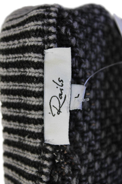 Rails Women Pullover Dark Gray Crew Neck Geometric Size L