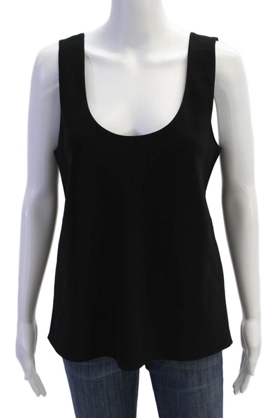 Club Monaco Women Basic Black Sleeveless Tank Top Round Neck Size M