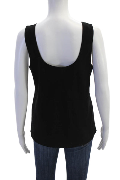 Club Monaco Women Basic Black Sleeveless Tank Top Round Neck Size M