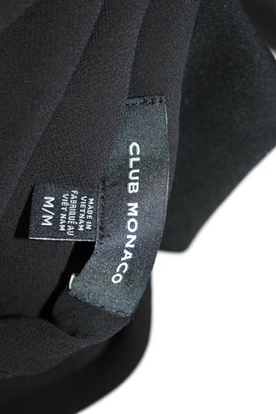Club Monaco Women Basic Black Sleeveless Tank Top Round Neck Size M