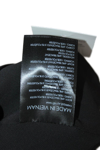 Club Monaco Women Basic Black Sleeveless Tank Top Round Neck Size M