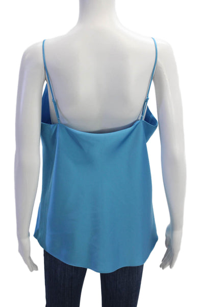 Club Monaco Women Blue V-Neck Camisole Polyester Sleeveless Top Size L