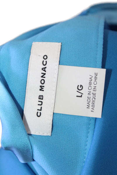 Club Monaco Women Blue V-Neck Camisole Polyester Sleeveless Top Size L