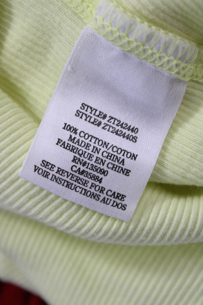 Z Supply Women Basic Sleeveless Tank Yellow Cotton Round Neck Solid Size XS