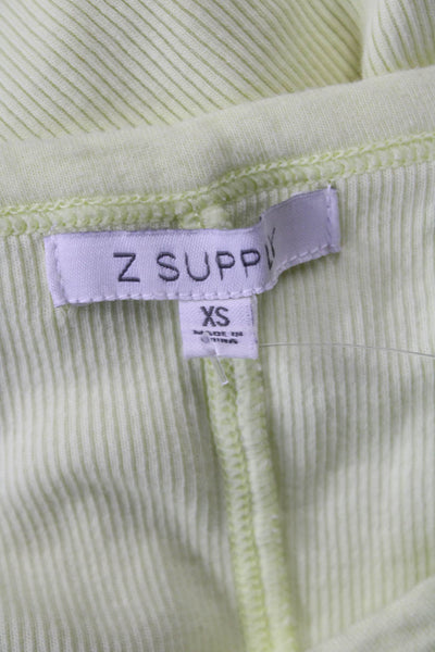 Z Supply Women Basic Sleeveless Tank Yellow Cotton Round Neck Solid Size XS