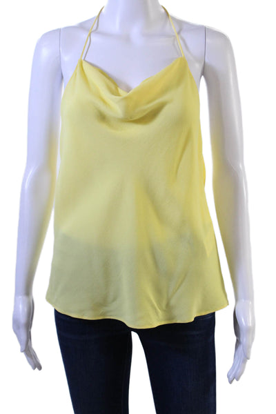Ba&Sh Women Yellow Viscose Camisole Top Tie Neck Solid Beach Size XS