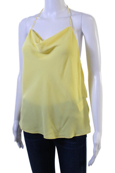 Ba&Sh Women Yellow Viscose Camisole Top Tie Neck Solid Beach Size XS