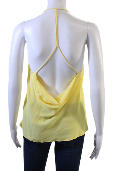 Ba&Sh Women Yellow Viscose Camisole Top Tie Neck Solid Beach Size XS