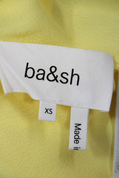 Ba&Sh Women Yellow Viscose Camisole Top Tie Neck Solid Beach Size XS