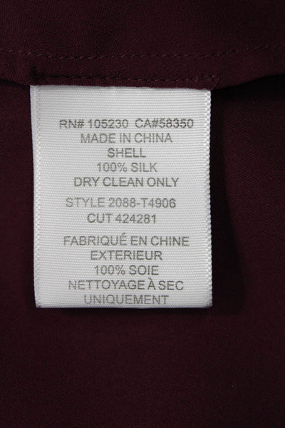 Joie Women Sleeveless Purple Cotton Tie Neck Solid Blouse Size XS