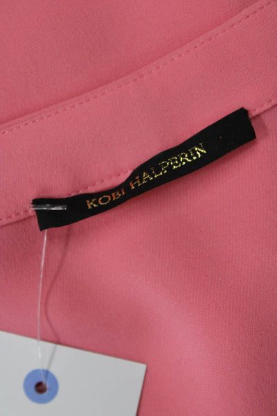 Kobi Halperin Womens Pink Silk V-Neck Long Sleeve Tunic Size S