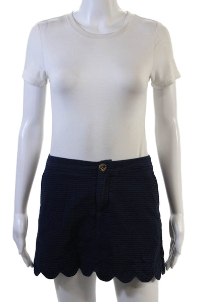 Lily Pulitzer Unisex Dark Blue Cotton Beach Shorts Button Size 0