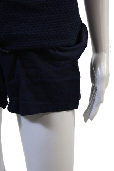 Lily Pulitzer Unisex Dark Blue Cotton Beach Shorts Button Size 0