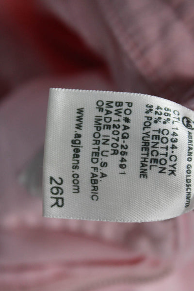AG Adriano Goldschmied Women Pink Low Rise Skinny Jeans Size 26