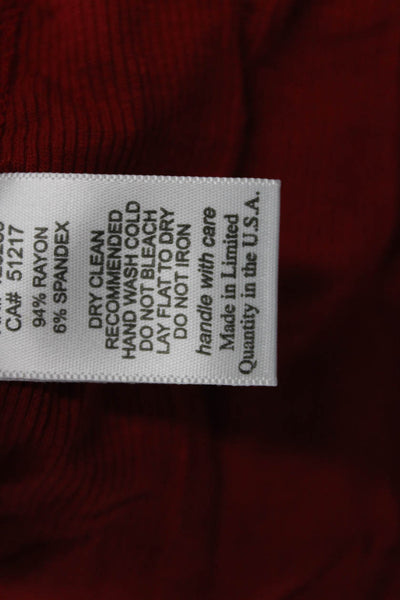 Michael Lauren Women Bodycon Sweater Dress Red Square Neck Long Sleeve Size S