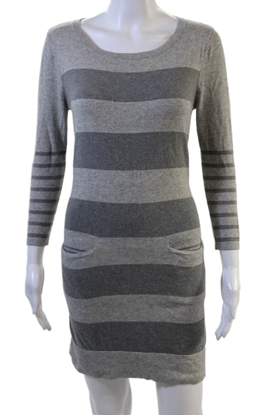 Rag & Bone Womens Striped Dark Gray Sweater Dress Long Sleeve Size XS
