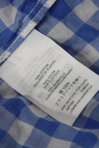 J Crew Women Blue Check Cotton Short Sundress Petite Size 3XS
