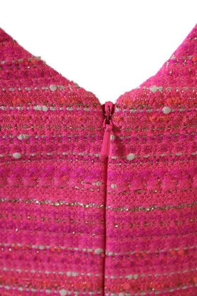 Lily Pulitzer Women Sheath Dress Pink Striped V-Neck Sleeveless Zip Size 0