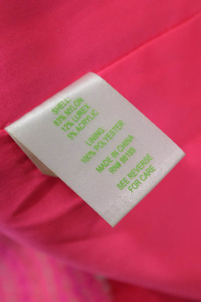 Lily Pulitzer Women Sheath Dress Pink Striped V-Neck Sleeveless Zip Size 0