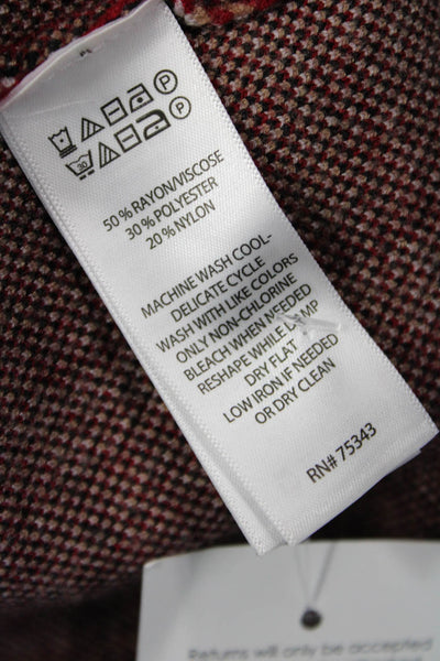 Tahari Unisex Pullover Plaid Mock Neck Long Sleeve Sweater Size XL