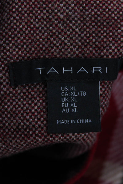 Tahari Unisex Pullover Plaid Mock Neck Long Sleeve Sweater Size XL