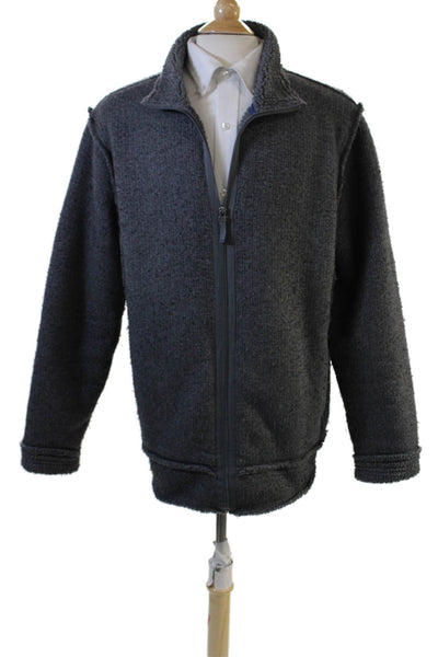 DKNY Men Collared Zip Jacket Dark Gray Long Sleeve Size XL