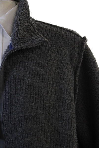 DKNY Men Collared Zip Jacket Dark Gray Long Sleeve Size XL