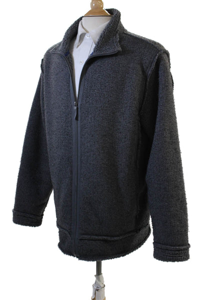 DKNY Men Collared Zip Jacket Dark Gray Long Sleeve Size XL