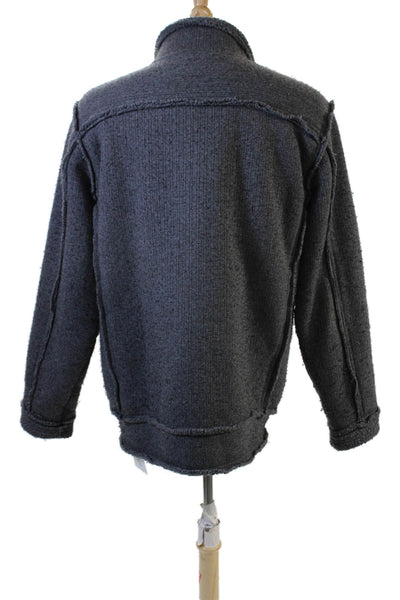 DKNY Men Collared Zip Jacket Dark Gray Long Sleeve Size XL