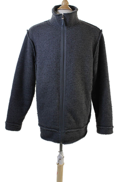 DKNY Men Collared Zip Jacket Dark Gray Long Sleeve Size XL