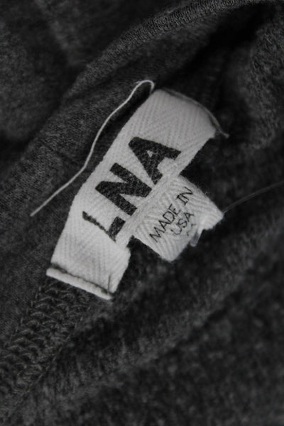 LNA, Women Cropped Jersey T-Shirt Gray Long Sleeve Size M
