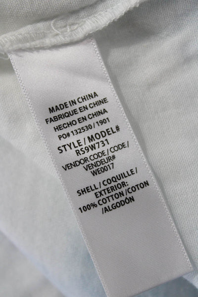 Splendid Women Basic Cotton Collared Button-Up Long Sleeve White Size M